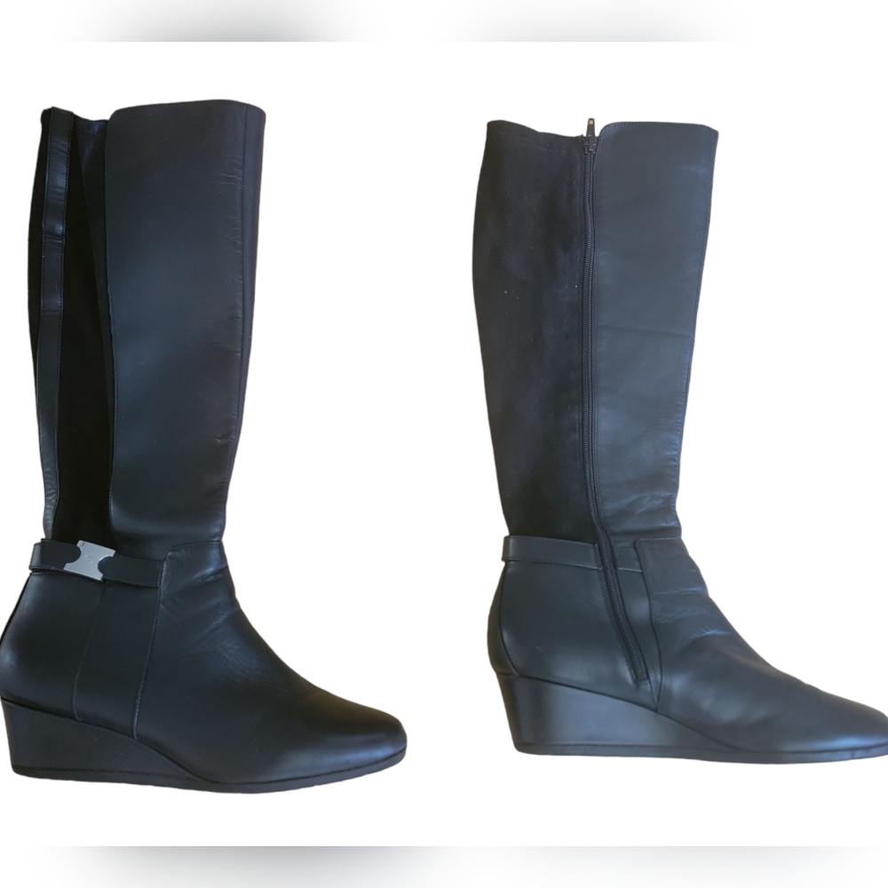 Catrinaa Wedge Memory Foam Boots, Created For Macy's, size 10, black